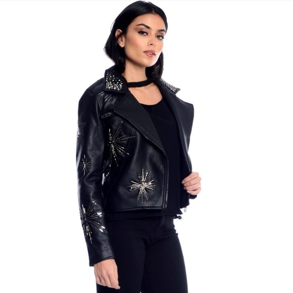 blank nyc star leather jacket